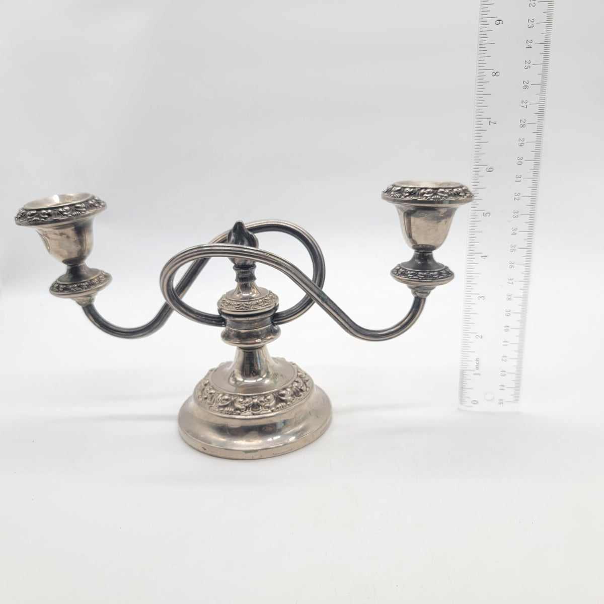 Mid Century Lanthe Of England Silverplated Two-Branch Candelabra