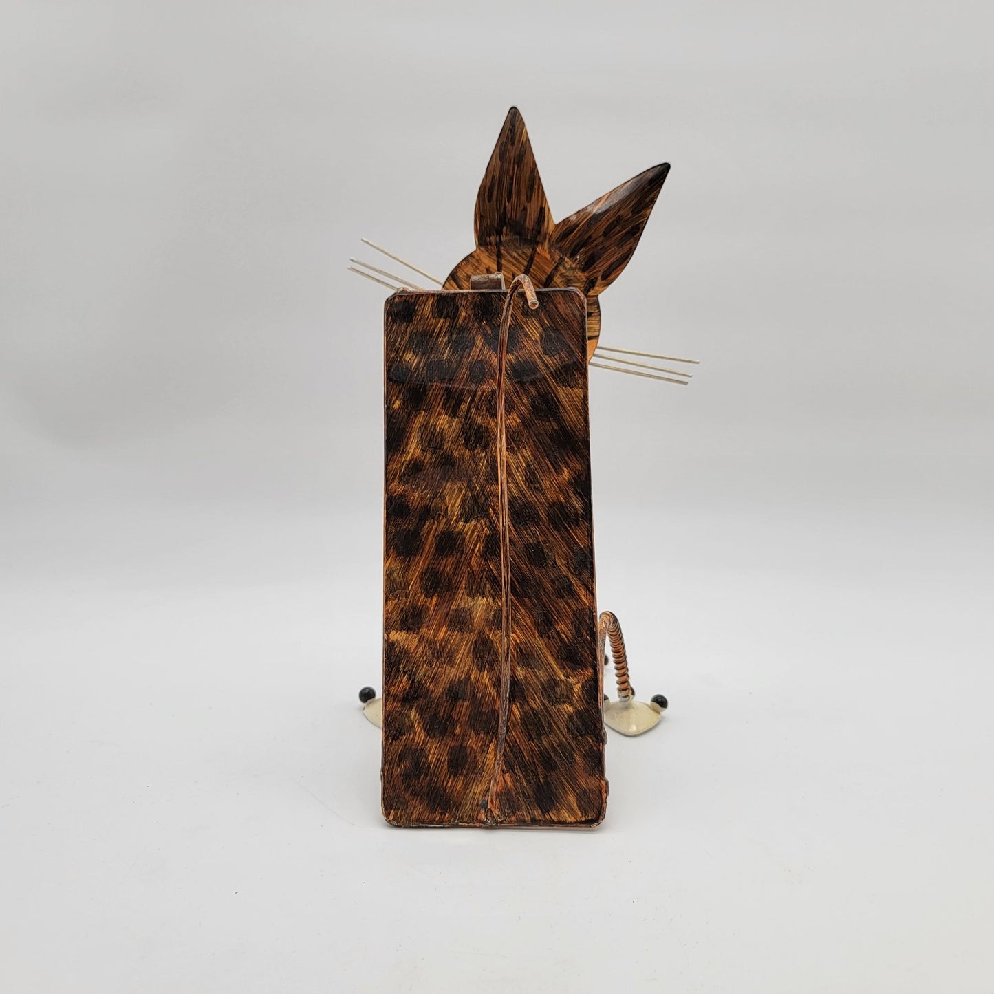Vintage Whimsical Metal Spotted Cat Garden Sculpture