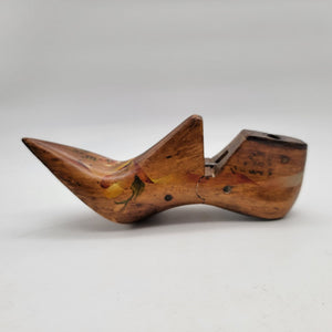 Vintage Wood Cobbler's Shoe Form Hand-Painted Folk Art
