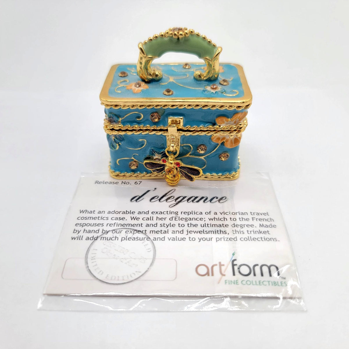 Objet D' Art D'Elegance Travel Case with Bee Lock Trinket Box No. 67