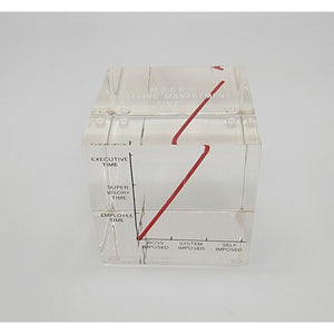 Vintage 1962 Oncken Heydrick & Co Managing Management Time Lucite Cube Paperweight