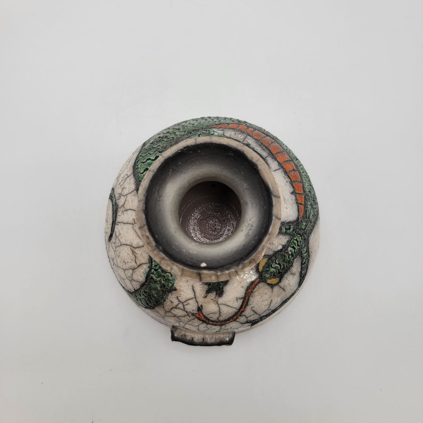 Vintage Mother's Jugs Raku Pottery Vase With Lizard