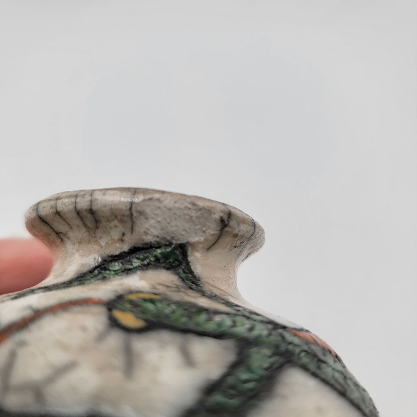 Vintage Mother's Jugs Raku Pottery Vase With Lizard