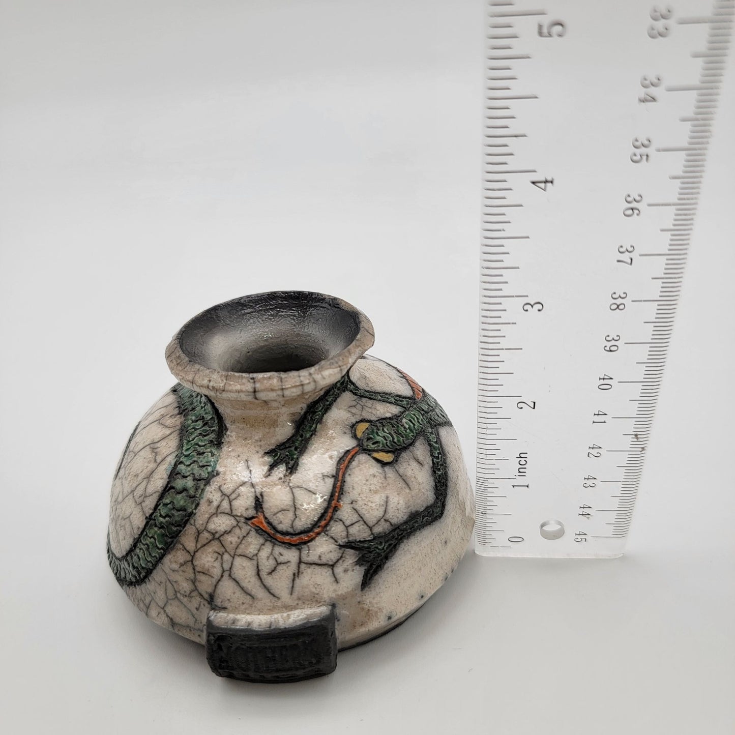 Vintage Mother's Jugs Raku Pottery Vase With Lizard