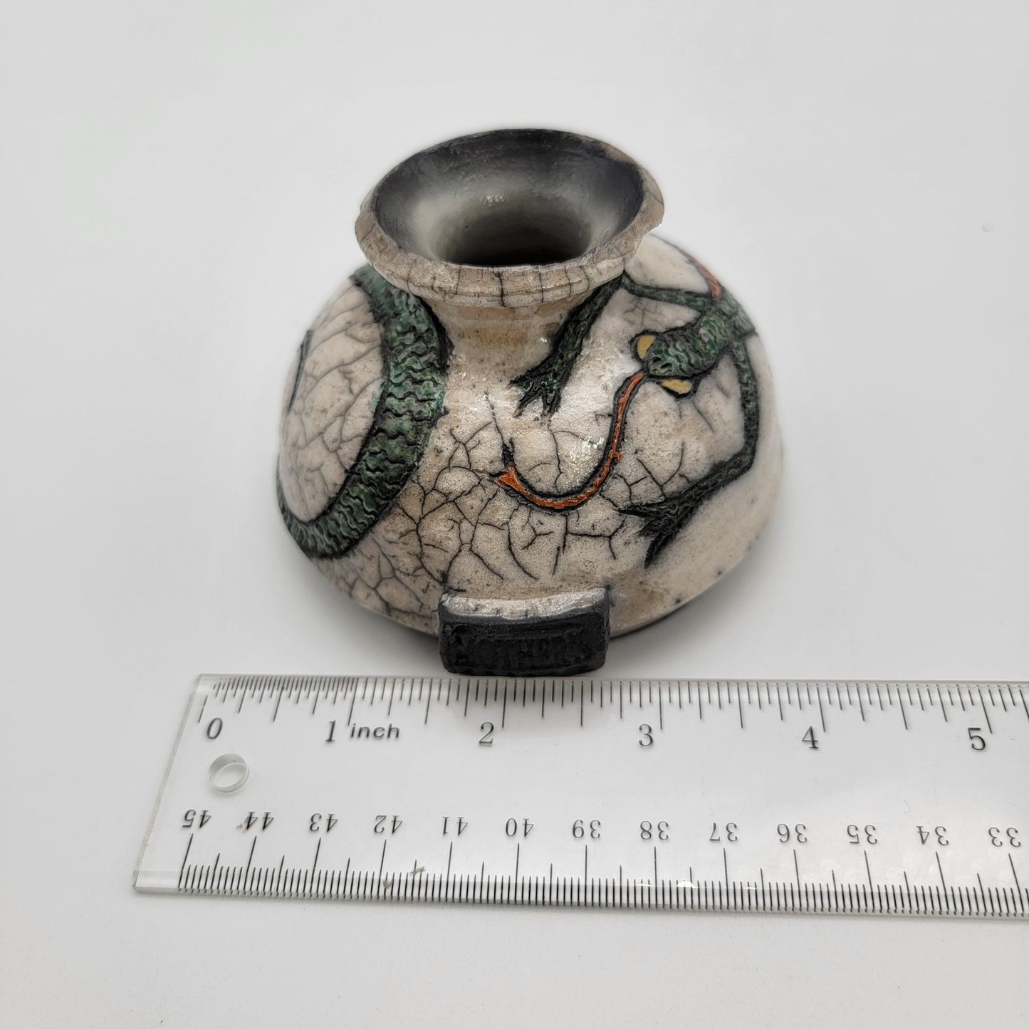 Vintage Mother's Jugs Raku Pottery Vase With Lizard