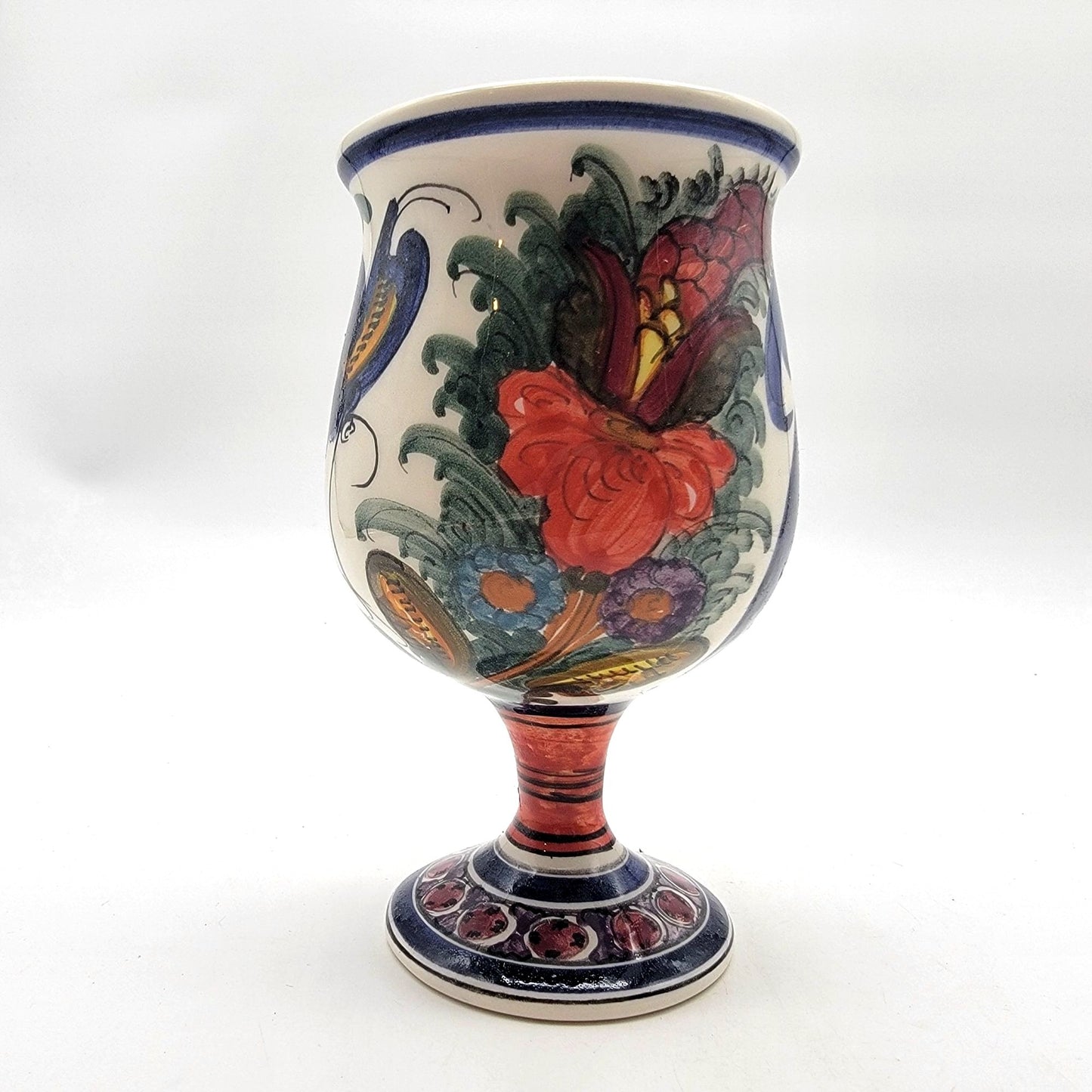 Kalliopi Nikolaou Hand Made Skyros Folk Art Faience Goblet