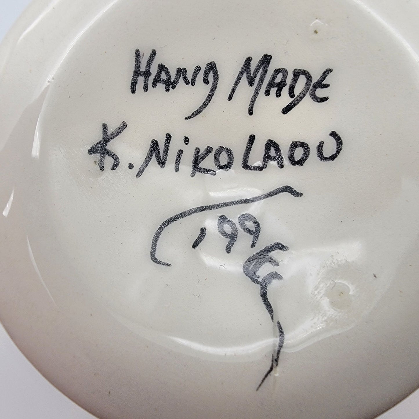 Kalliopi Nikolaou Hand Made Skyros Folk Art Faience Goblet