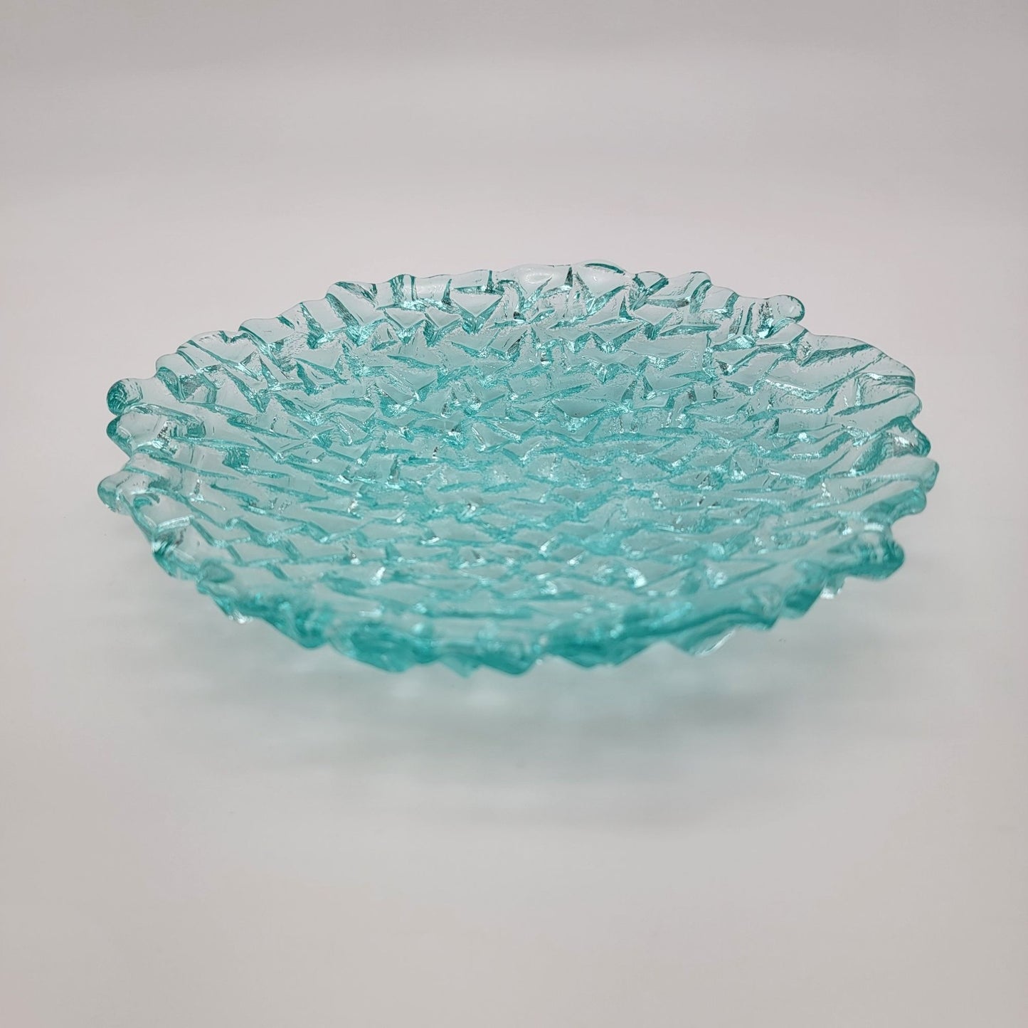 Kiln Formed Glass Textured Ice Art Glass Bowl