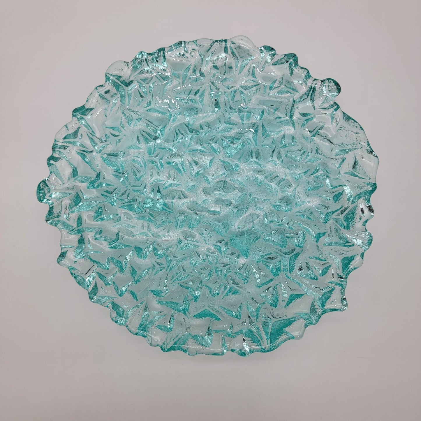 Kiln Formed Glass Textured Ice Art Glass Bowl