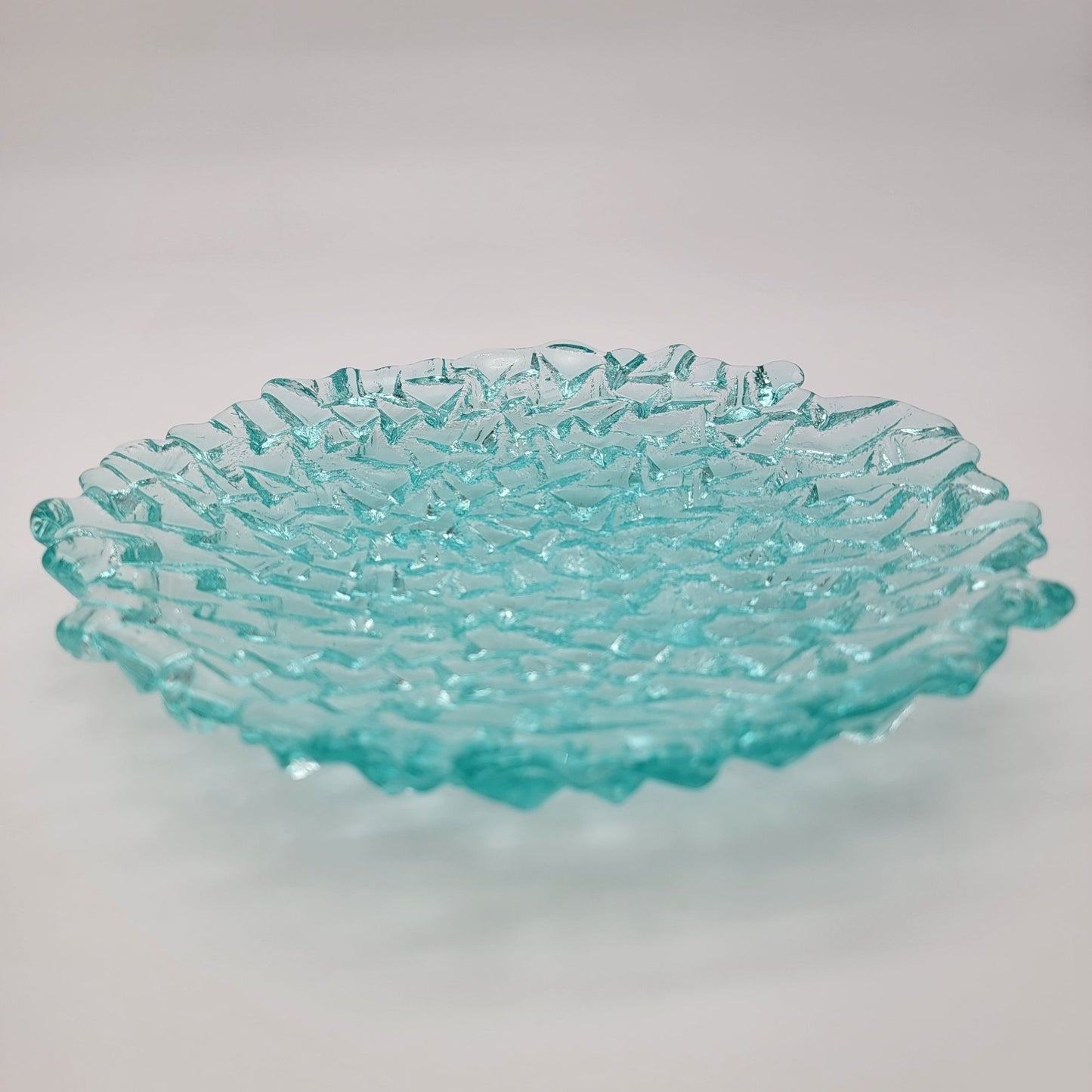 Kiln Formed Glass Textured Ice Art Glass Bowl