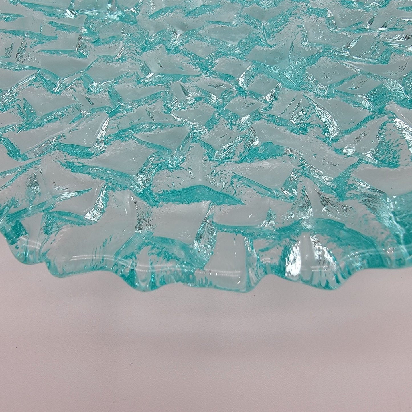 Kiln Formed Glass Textured Ice Art Glass Bowl