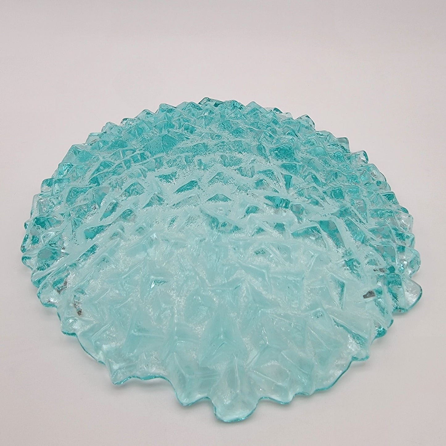 Kiln Formed Glass Textured Ice Art Glass Bowl