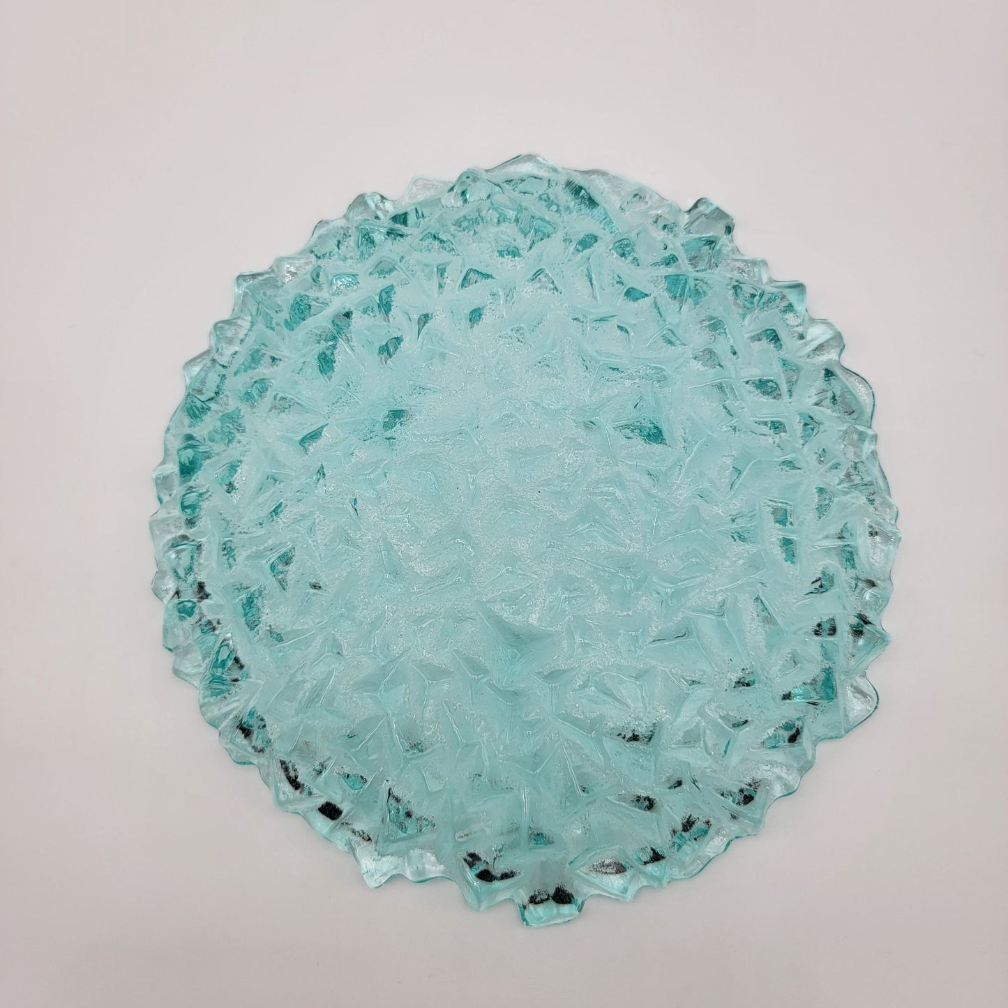 Kiln Formed Glass Textured Ice Art Glass Bowl