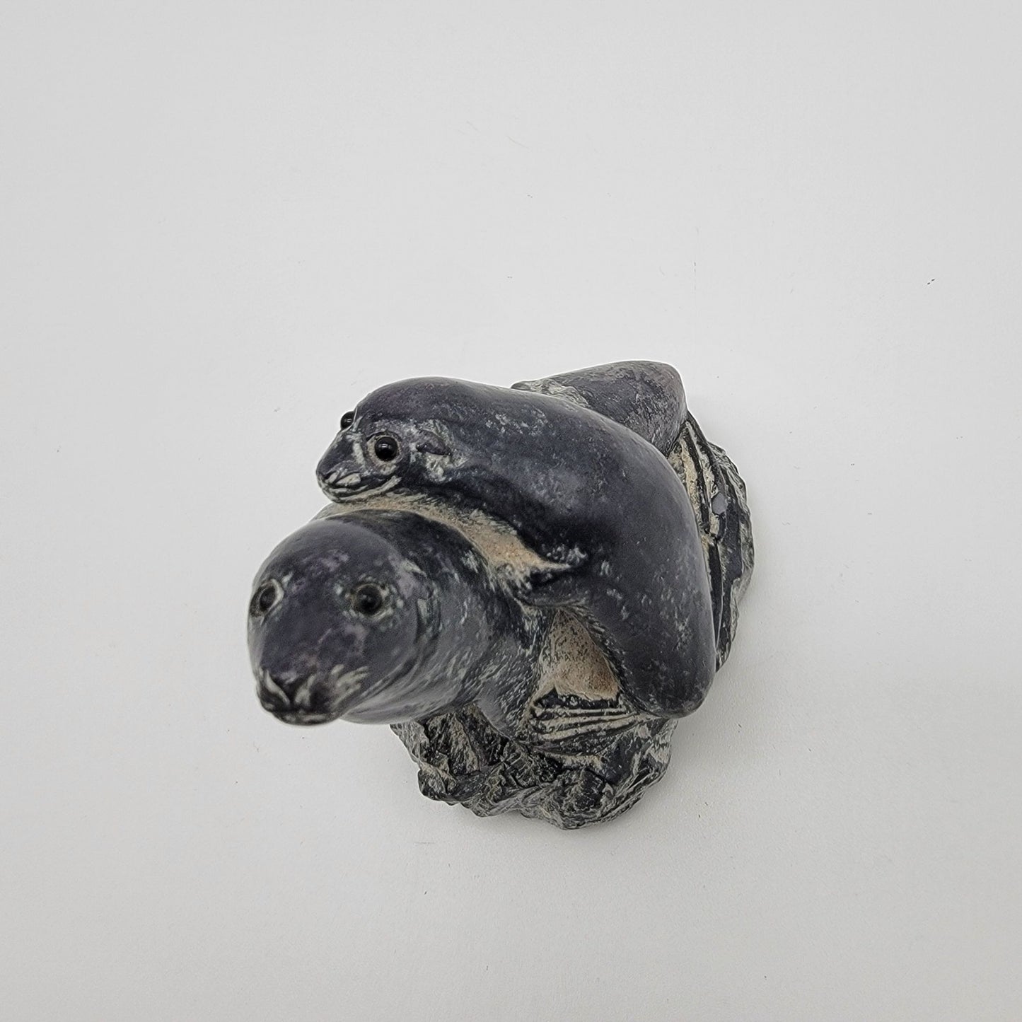 Wolfe Inuit Soapstone Sculpture Seals On Iceberg