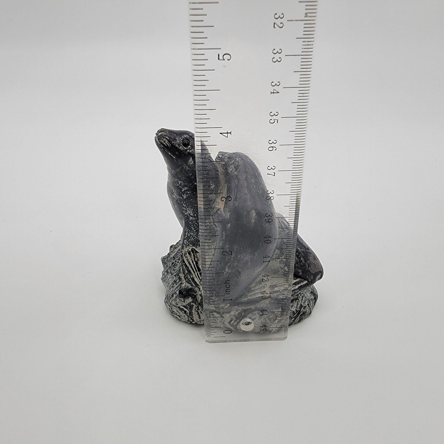 Wolfe Inuit Soapstone Sculpture Seals On Iceberg