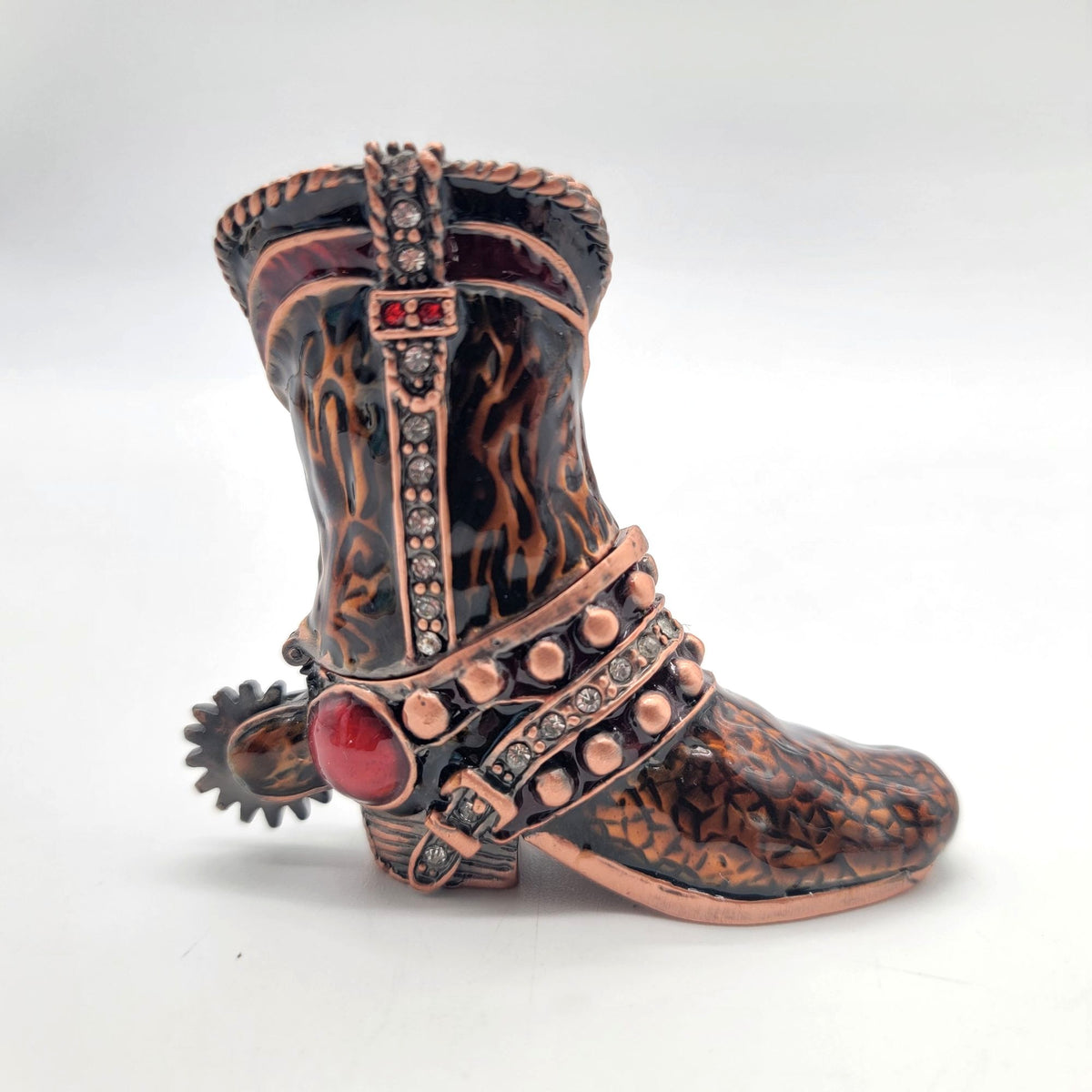 Objet D' Art Spurs Cowboy Boot Trinket Box Artform No.164