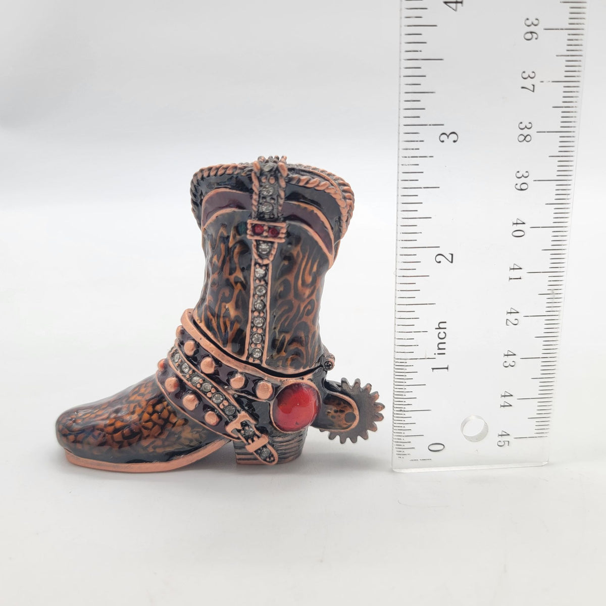 Objet D' Art Spurs Cowboy Boot Trinket Box Artform No.164
