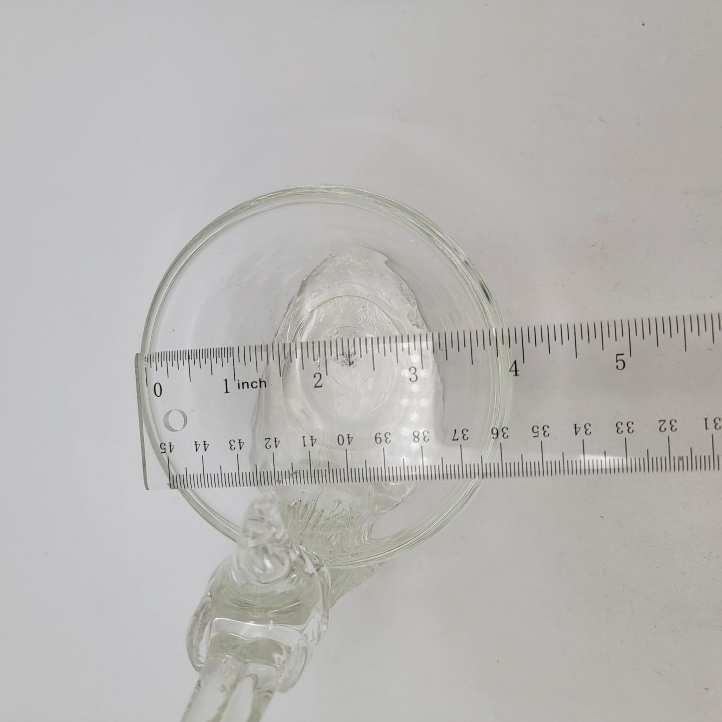 Vintage Clear Glass Bird On Bird Bath Trinket Bowl