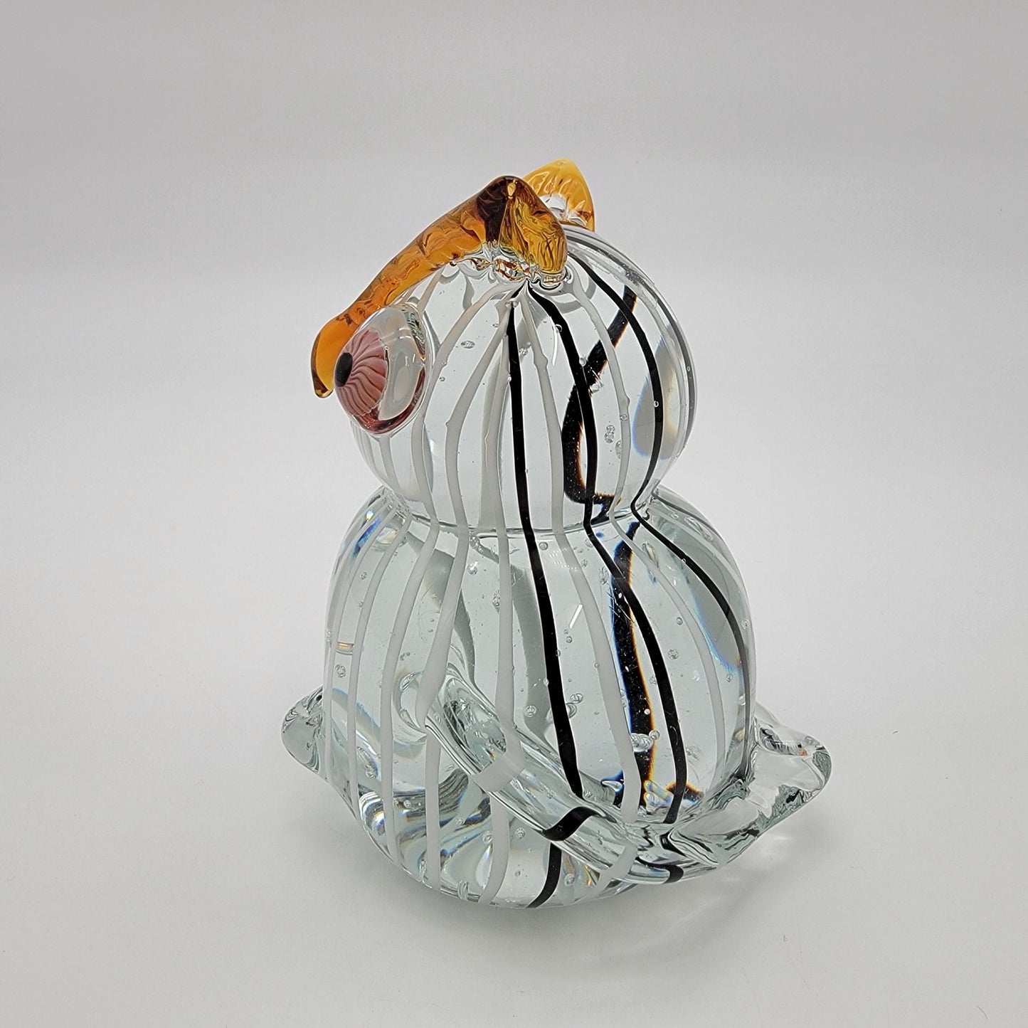 Hand Blown Art Glass Owl Sculpture