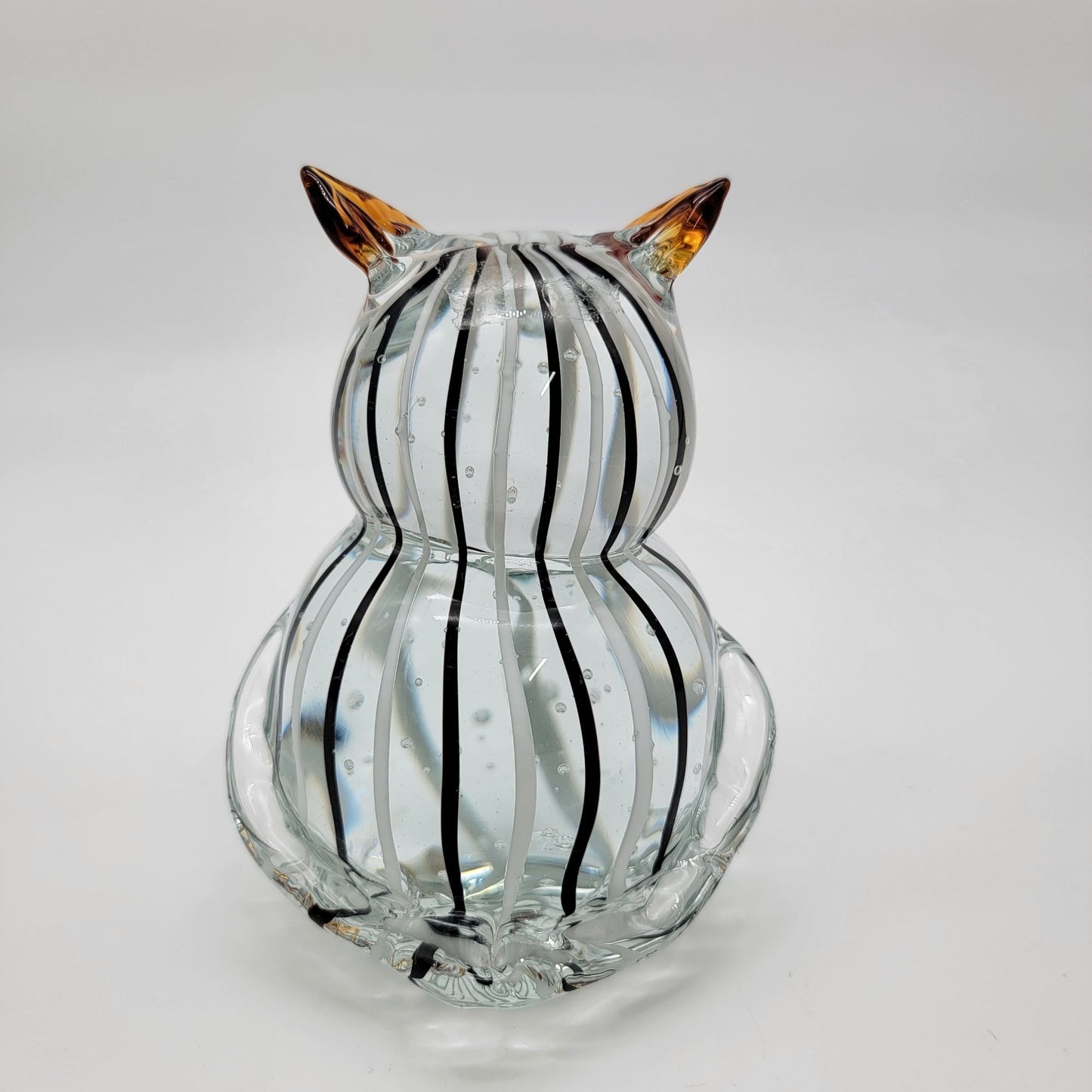 Hand Blown Art Glass Owl Sculpture