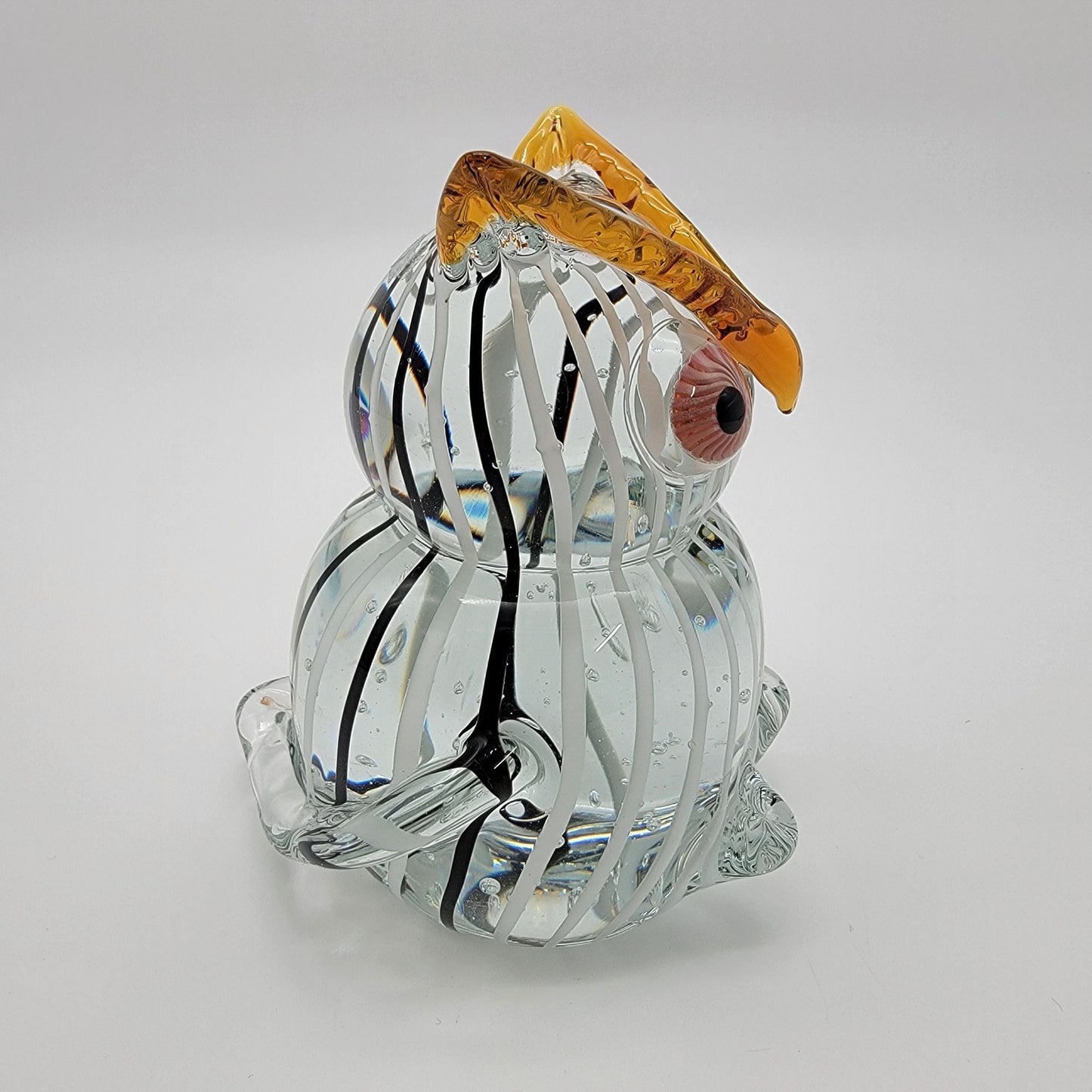 Hand Blown Art Glass Owl Sculpture