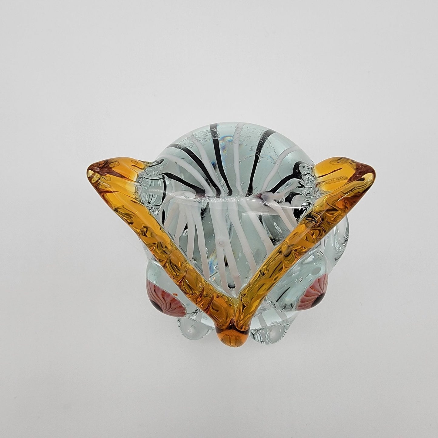 Hand Blown Art Glass Owl Sculpture