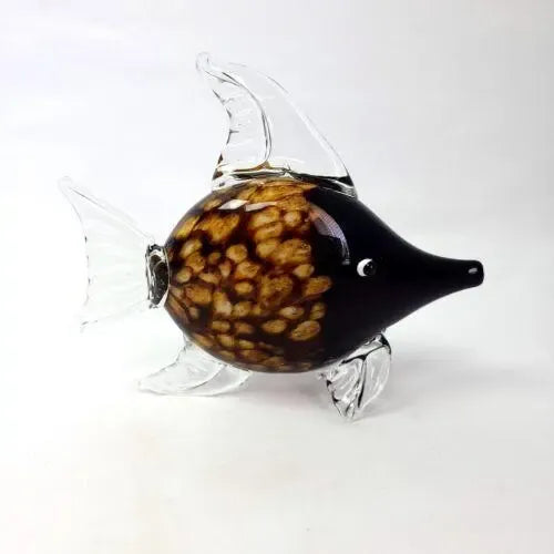 Early 21st Century Tortoiseshell Art Glass Fish Sculpture