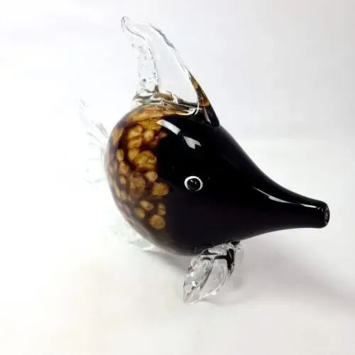 Early 21st Century Tortoiseshell Art Glass Fish Sculpture