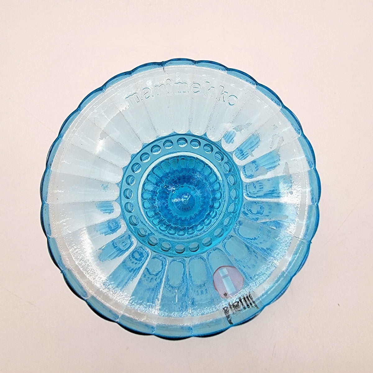 Vintage Iittala Marimekko Ice Blue Glass Mariskooli Bowl