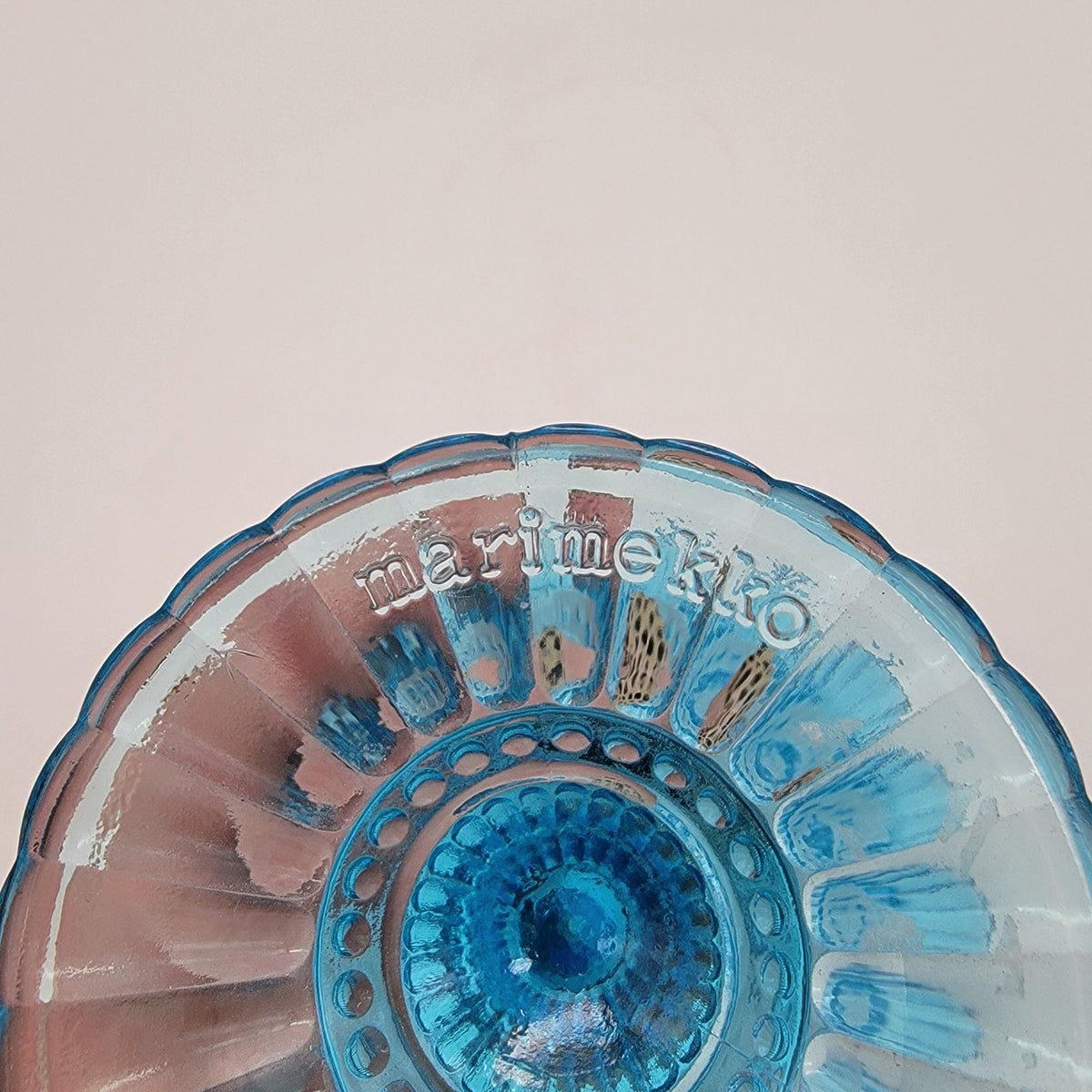 Vintage Iittala Marimekko Ice Blue Glass Mariskooli Bowl