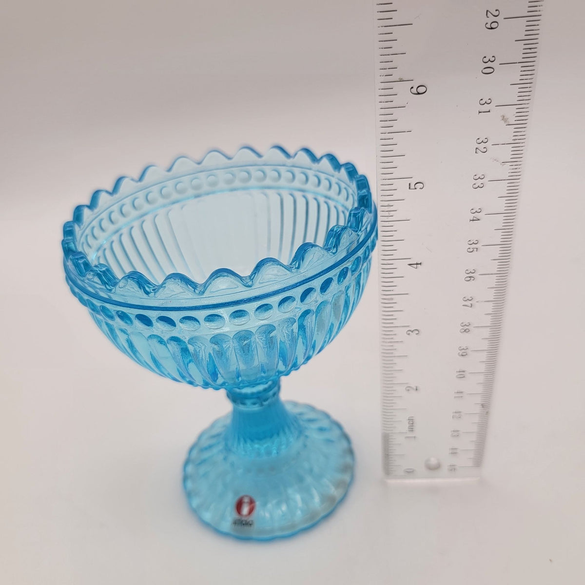 Vintage Iittala Marimekko Ice Blue Glass Mariskooli Bowl