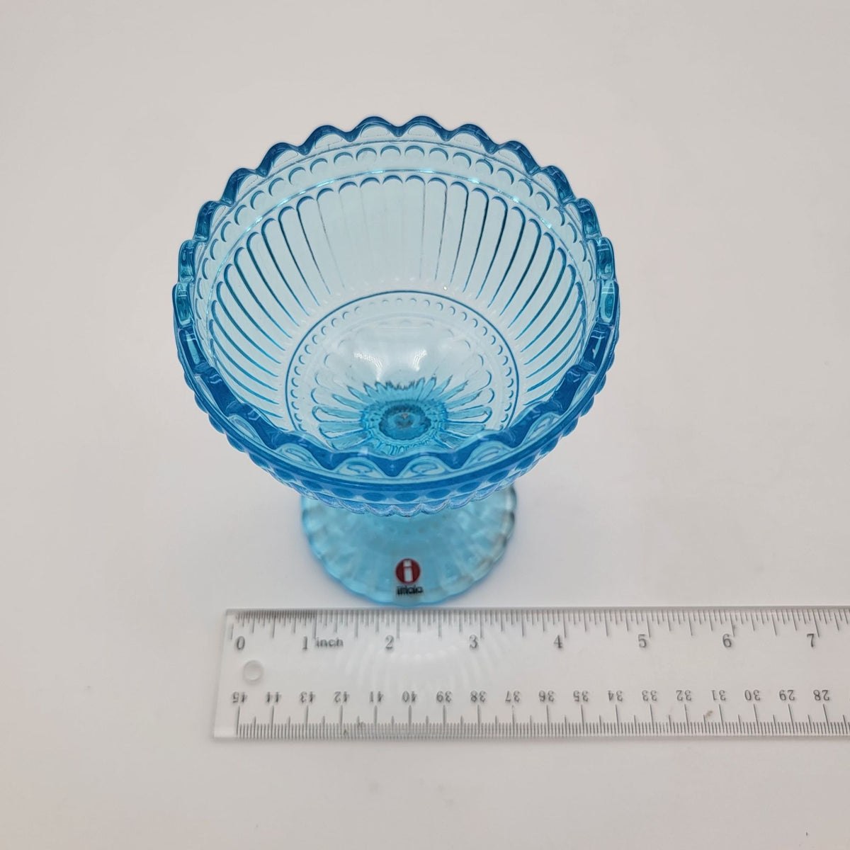 Vintage Iittala Marimekko Ice Blue Glass Mariskooli Bowl