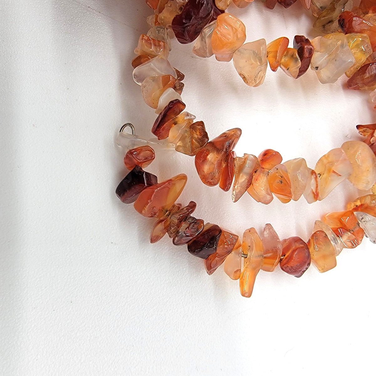 Boho Carnelian Gemstone Chip Coil Bracelet