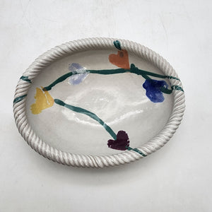 Studio Art Pottery Rope Edge Bowl Artist Signed