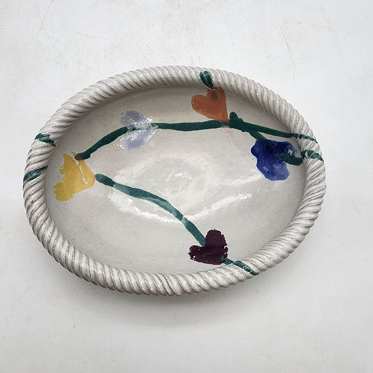 Studio Art Pottery Rope Edge Bowl Artist Signed