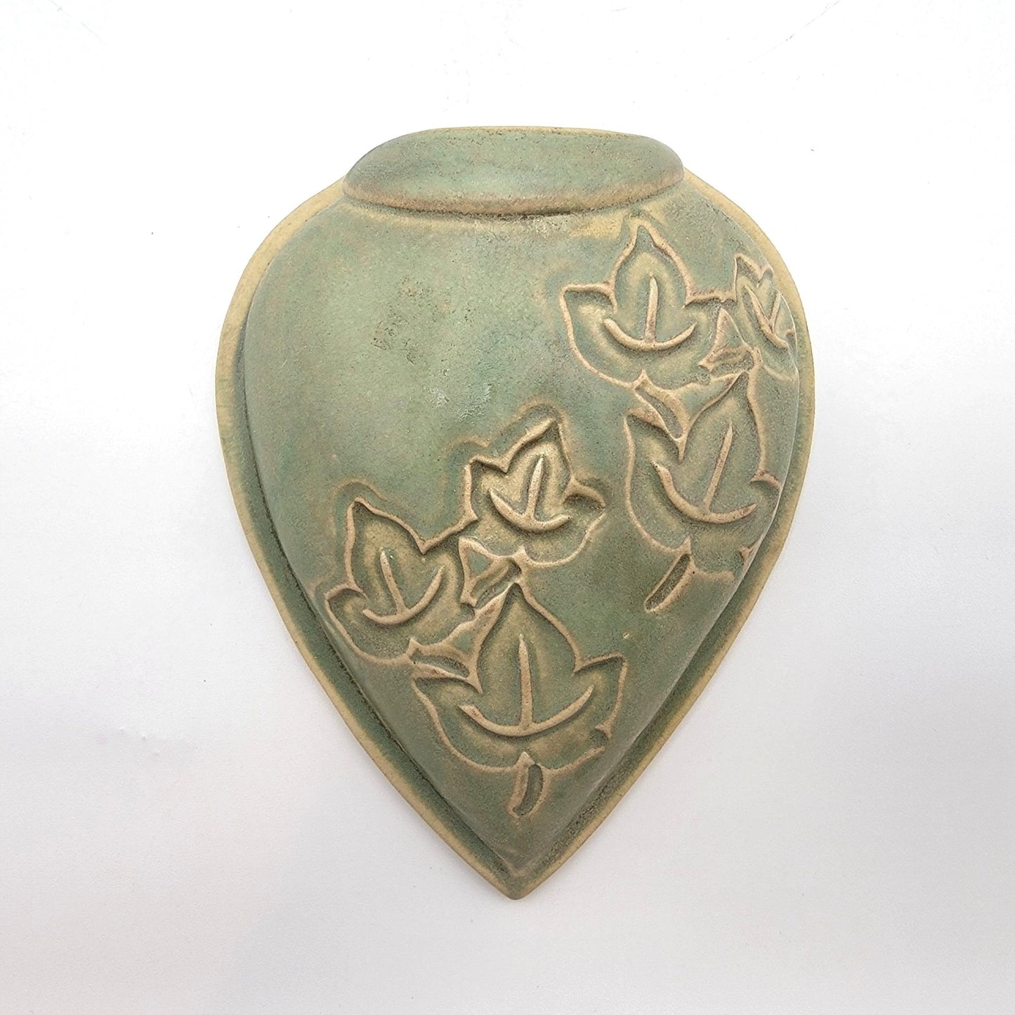 Ivy Leaf Art Pottery Wall Pocket Signed Annie