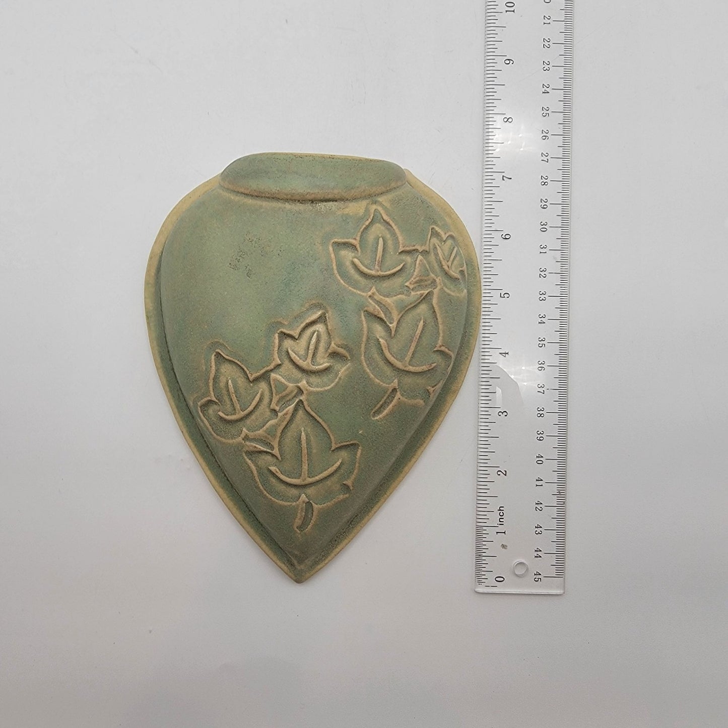 Ivy Leaf Art Pottery Wall Pocket Signed Annie