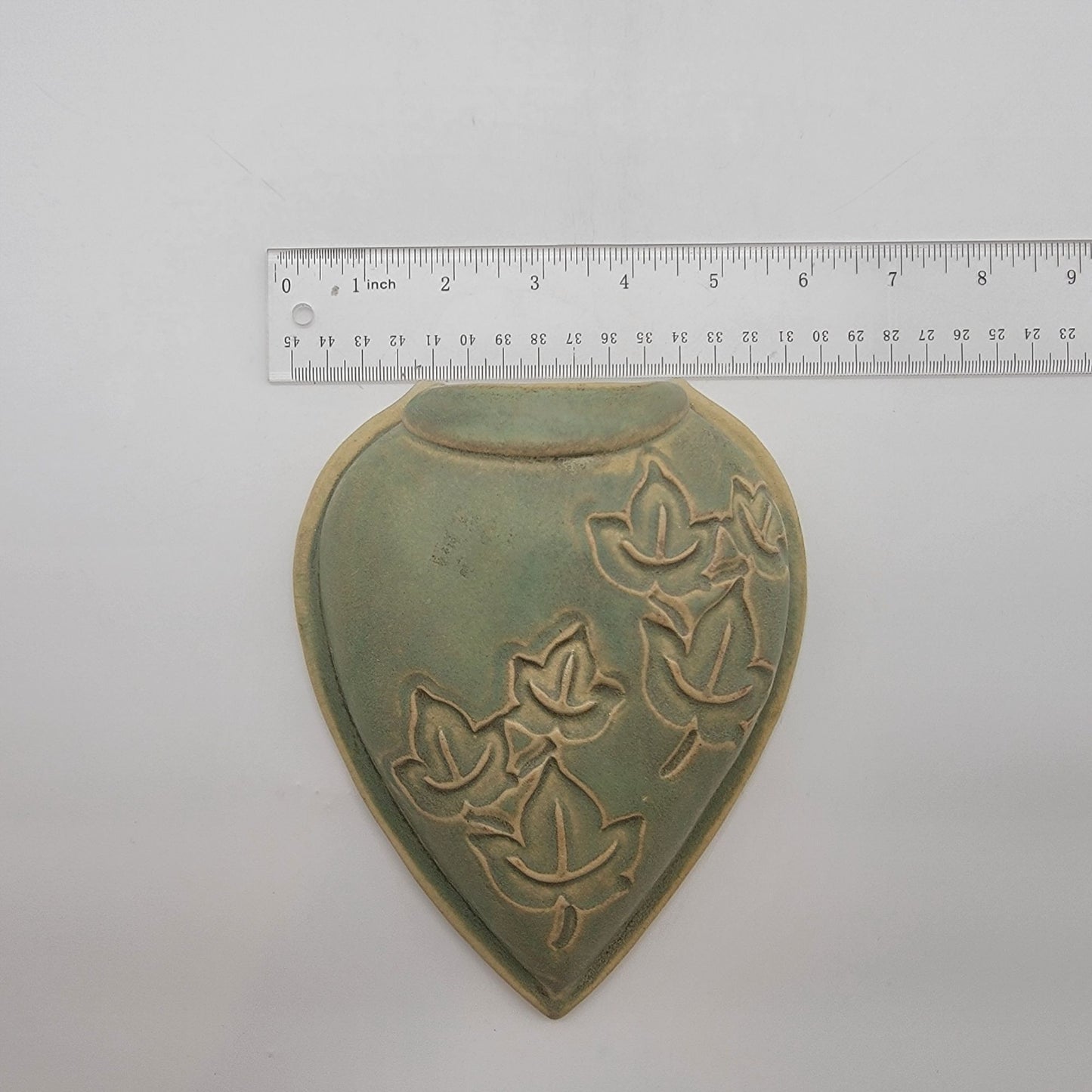 Ivy Leaf Art Pottery Wall Pocket Signed Annie