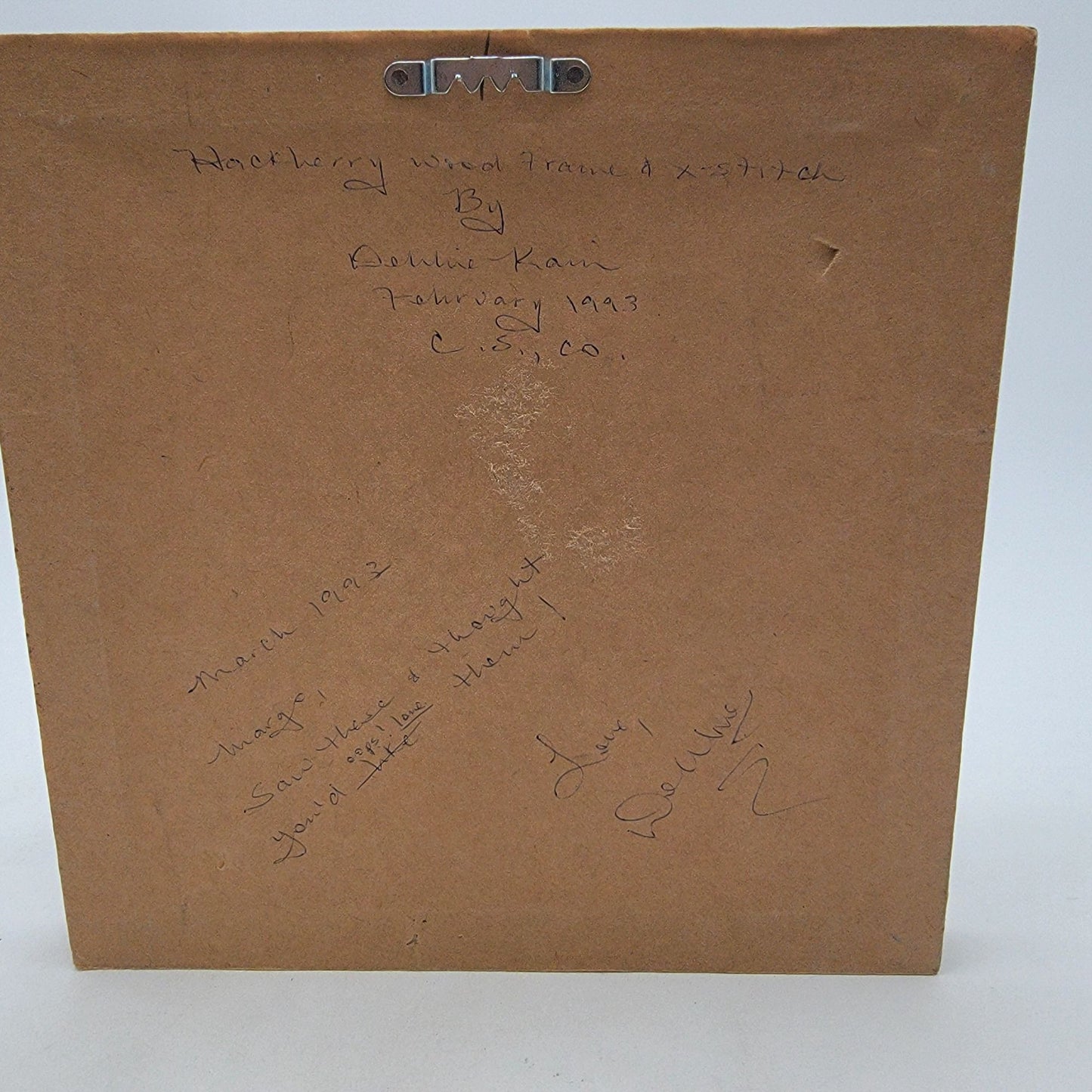 Vintage 1992 Signed Cross-Stitch Embroidered City Cousins Bunny Rabbits