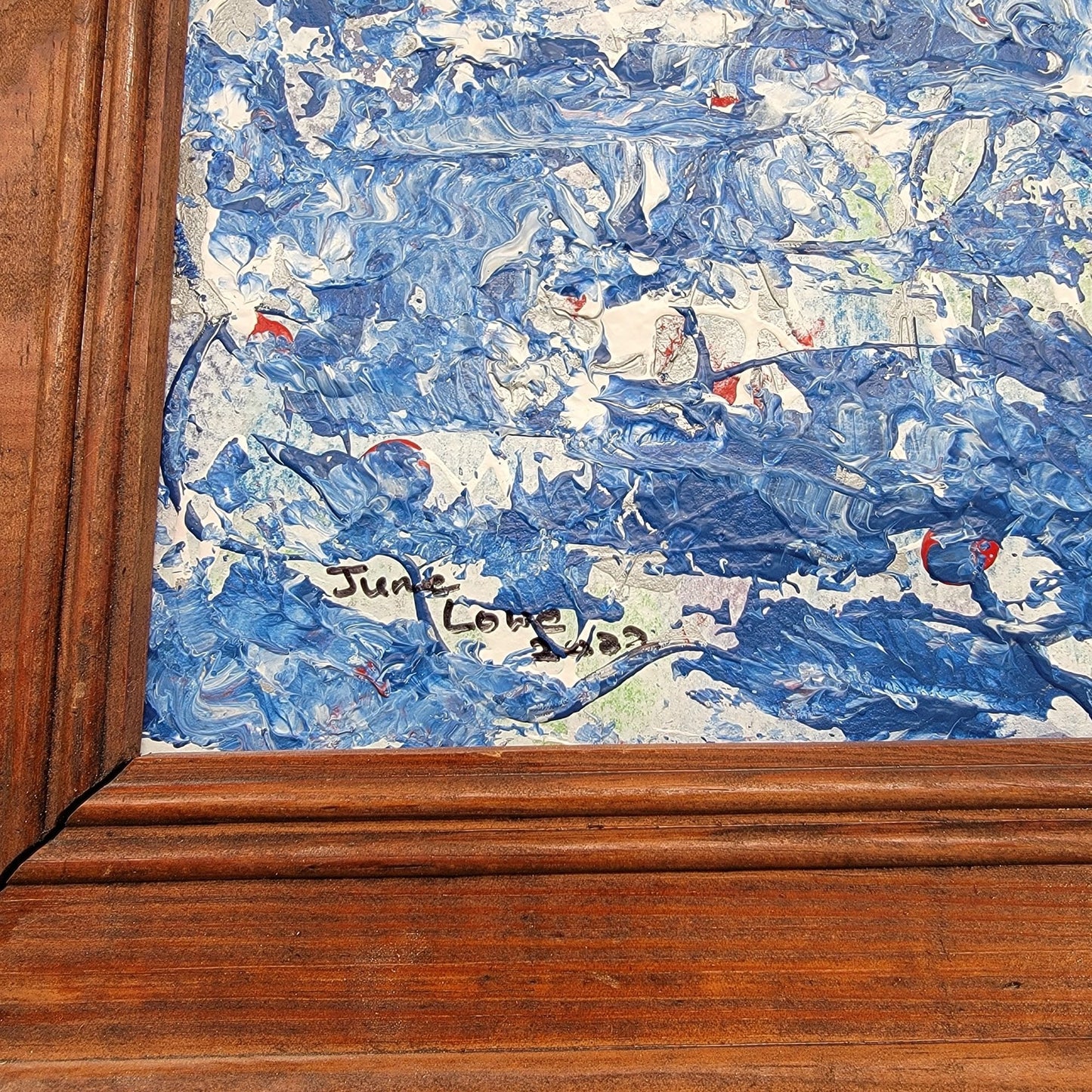 Original Abstract Painting Signed June Lowe 2021