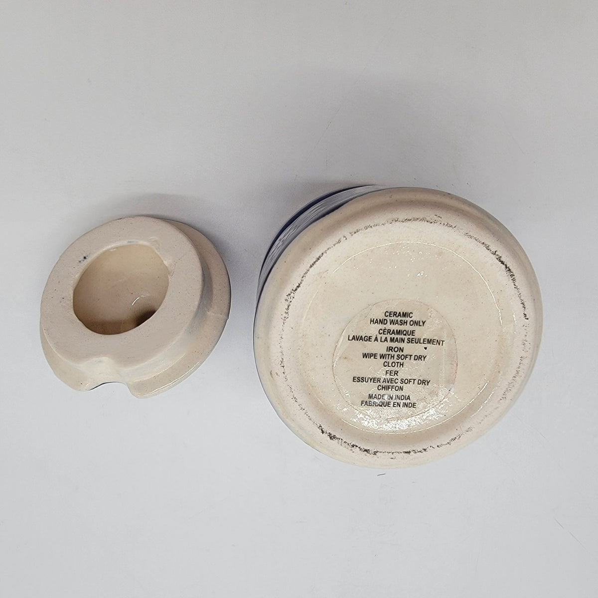Vintage Blue & White Floral Condiment Jar Set
