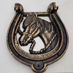 Horse Head Door Knocker With Horseshoe Design