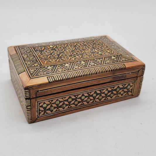 Vintage Khatam Moorish Marquetry Box Micro-Mosaic Inlay Small