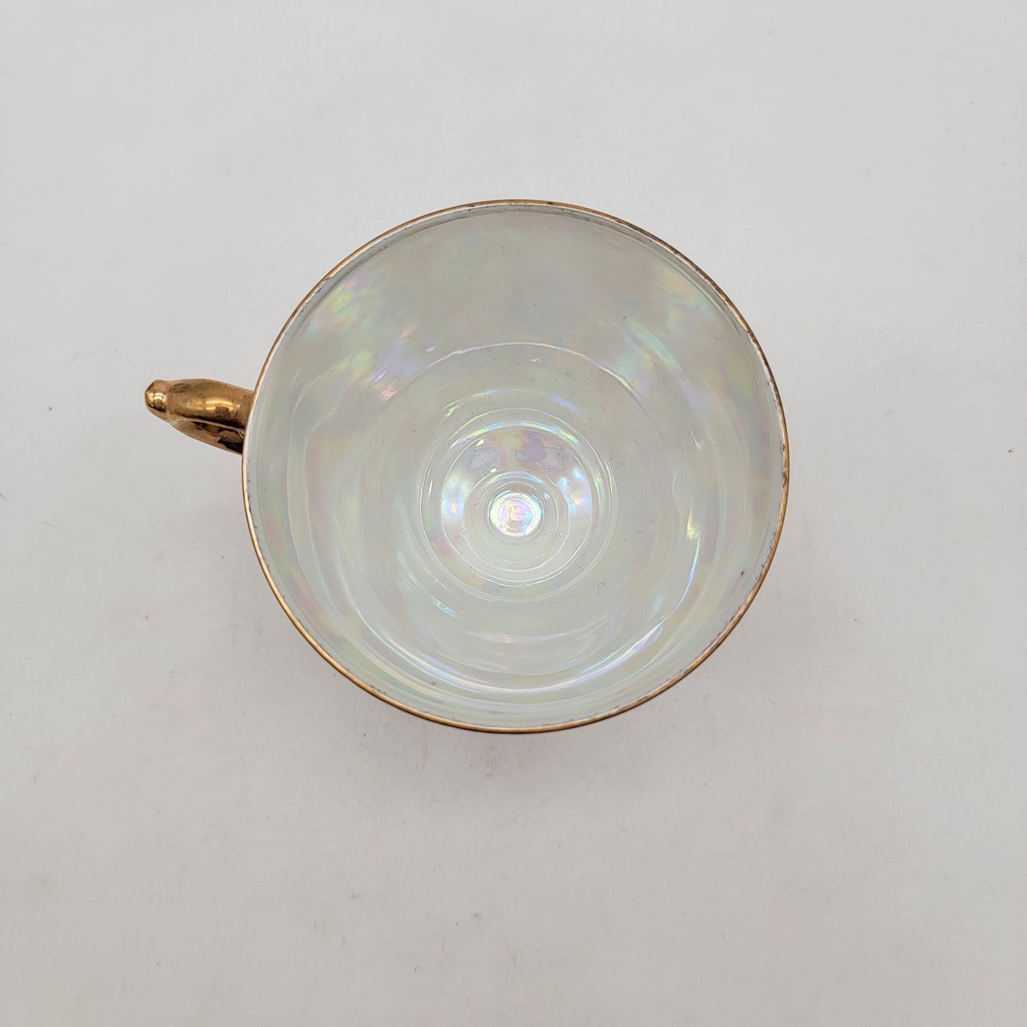 Vintage Norleans September Aster Teacup and Saucer Lusterware Porcelain