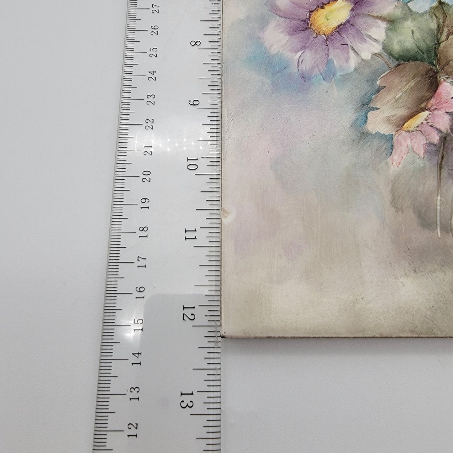 Vintage Handpainted Tile With Pastel Daisies Signed By Bosh