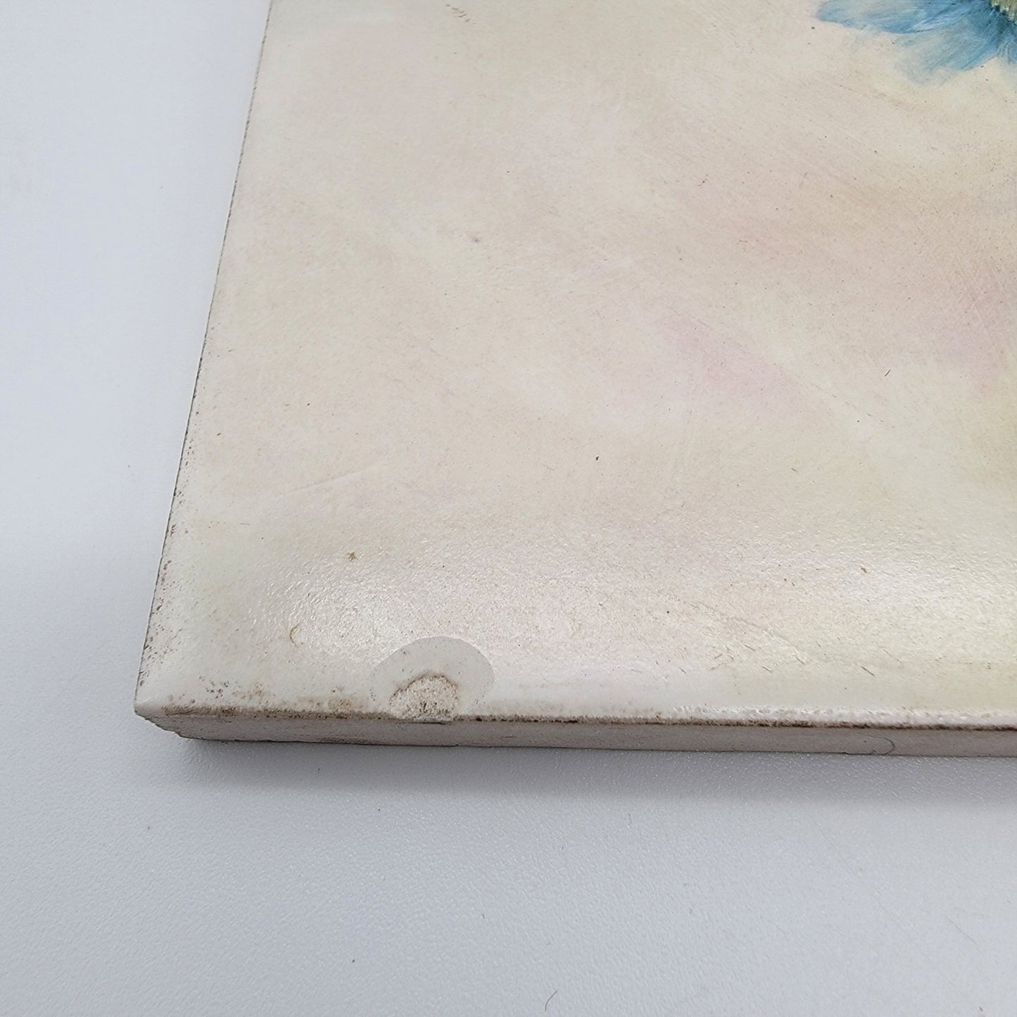 Vintage Handpainted Tile With Pastel Daisies Signed By Bosh