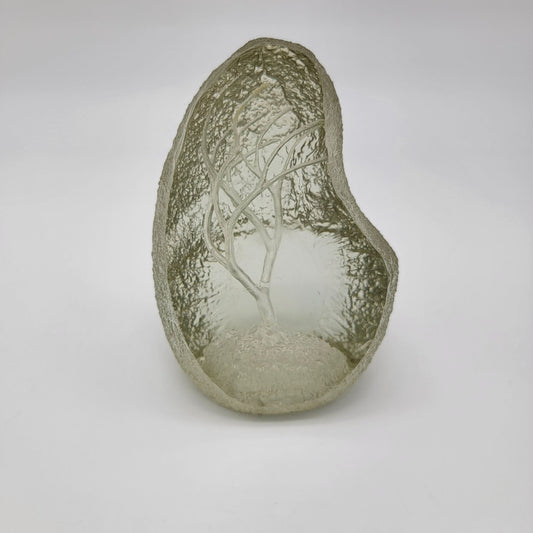 Vintage Carved Lucite Tree Nightlight Paperweight