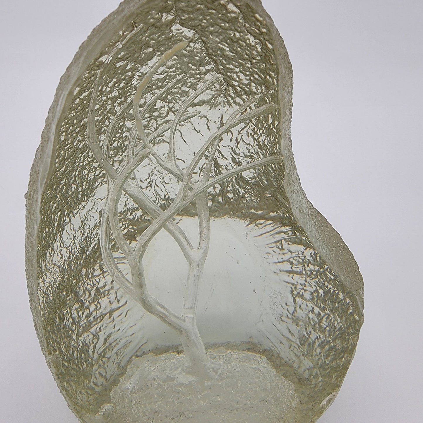 Vintage Carved Lucite Tree Nightlight Paperweight