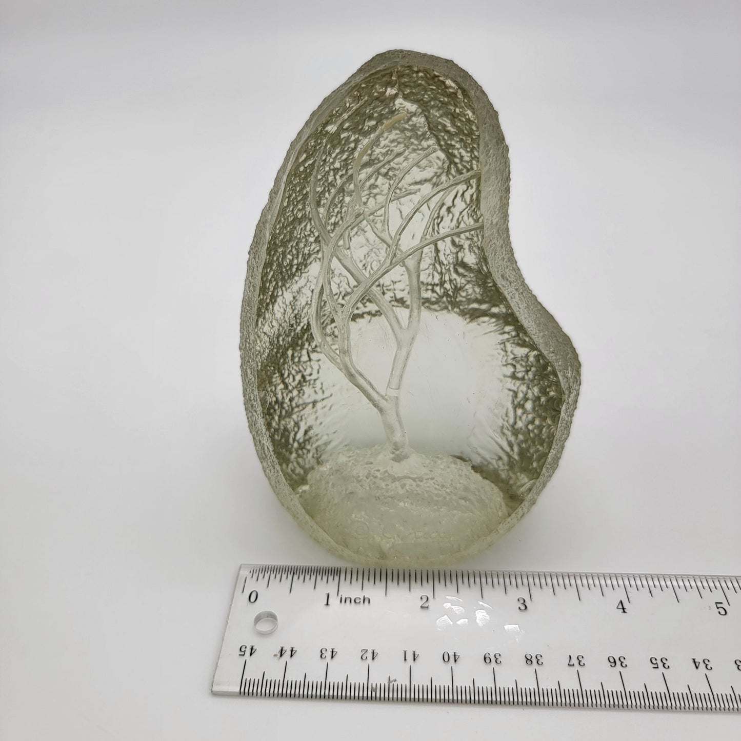 Vintage Carved Lucite Tree Nightlight Paperweight