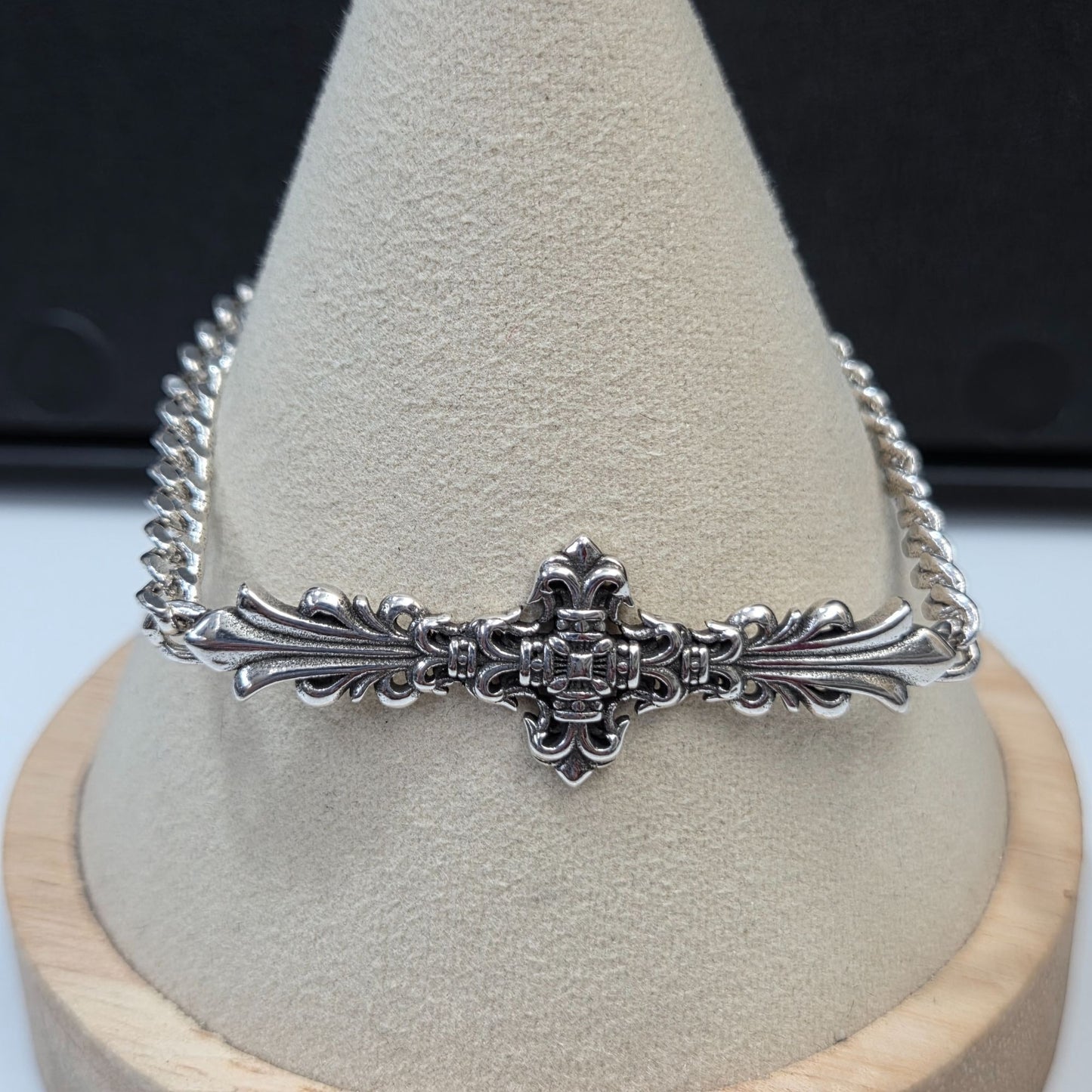 Chrome Hearts Cross 925 Silver Bracelet Size 6